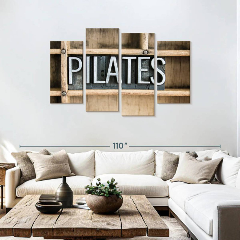 Typographie de métal Sirci Pilates, H 48 po x l 75 po