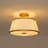 Modern 3-Light Semi-Flush Mount Ceiling Light with White Linen Drum Shade