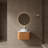 24" Modern Natural Wood Texture Floating Bathroom Vanity With Artificial Marble Basin