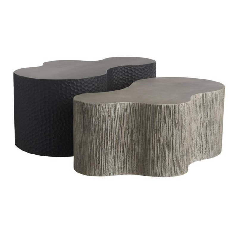 Indio Outdoor Free Form Coffee Table, Matte Black, 14" H x 37" L x 22" W