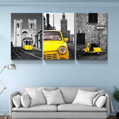 Ensemble d'art mural rétro sur toile 12 x 16 pouces