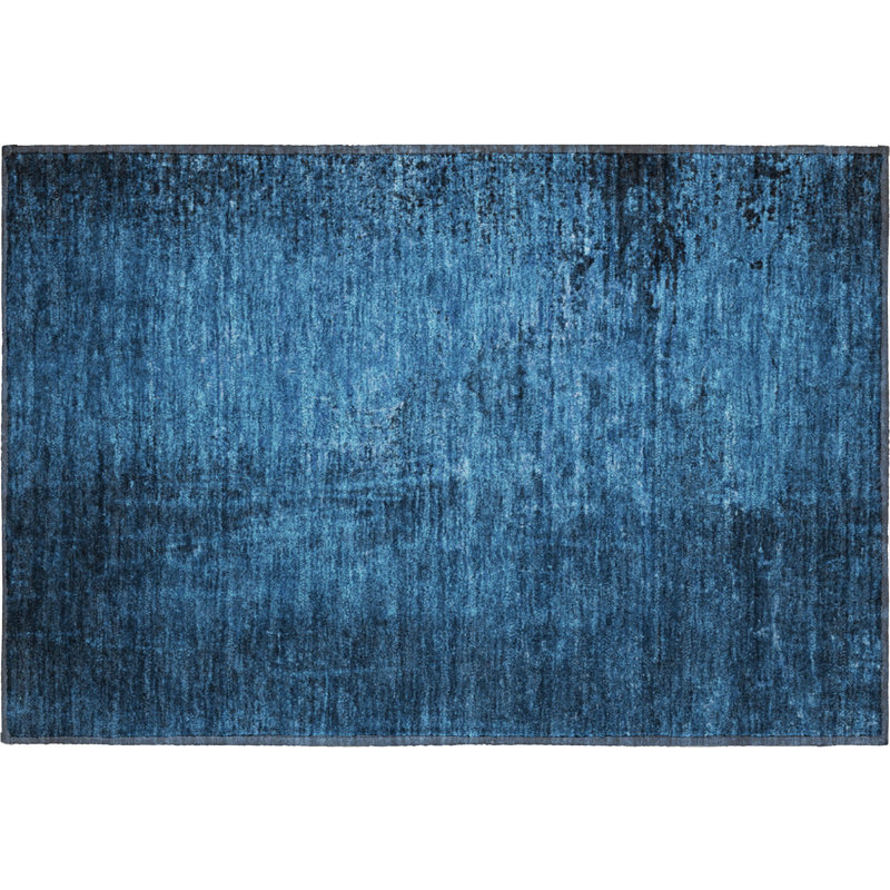 Premium Machine Washable Cerrito AMF554 Navy Rug, Rectangle 1'8" x 2'6"