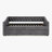 Twin Size Daybed with Pull-Out Extendable Bed, USB Charging, Button-Tufted Back, Waved Arms with Copper Nail, Grey-849058535