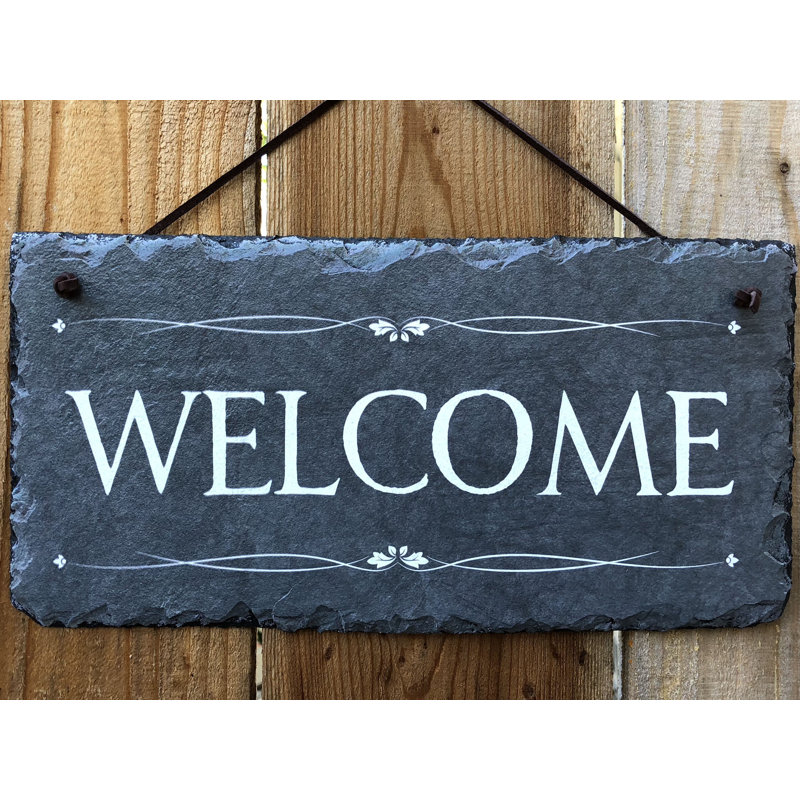 Décoration murale Ireen Welcome, 2 trous pour suspension, H 8 po x l 18 po