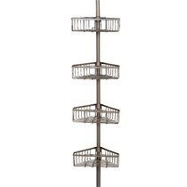 Rust-Resistant Tension Pole Shower Caddy, 3 Shelves, Oil Rubbed Bronze  Finish