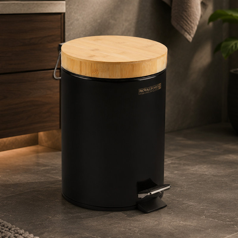 Step On Kitchen Trash Can, Black, 5L