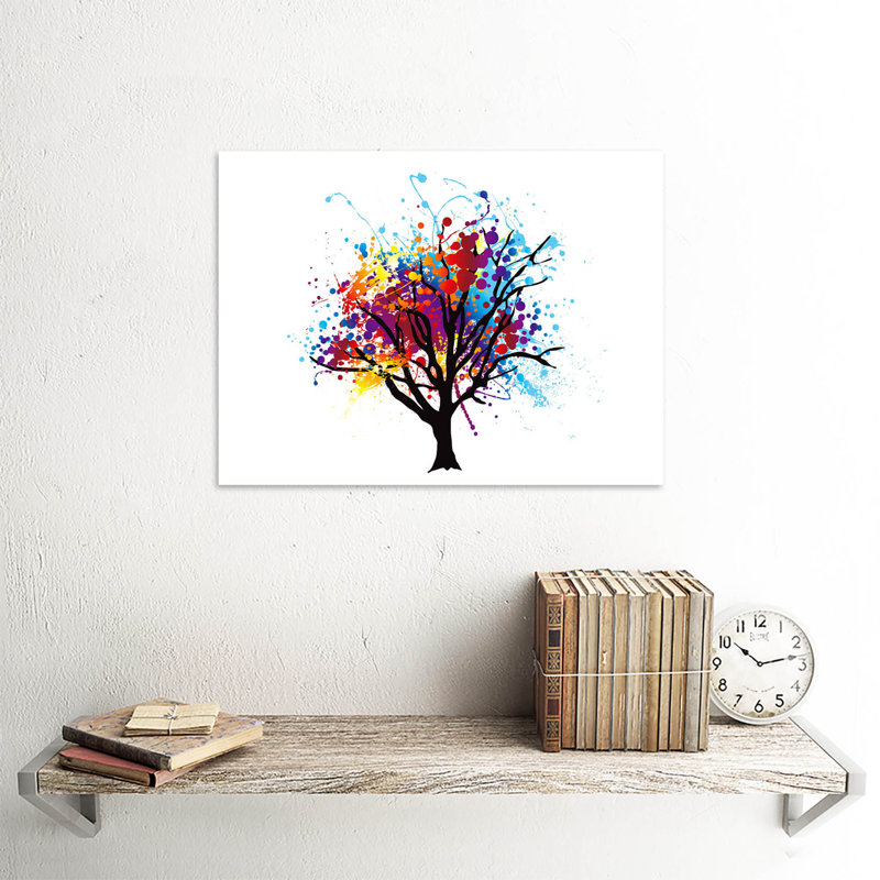 Painting Illustration Abstract Colourful Tree Splash - No Frame Art Prints