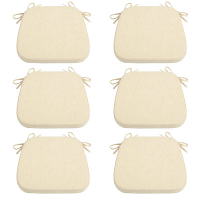 Coussin de chaise avec attaches pour chaise de salle à manger (ensemble de 6)
