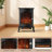 Electric Fireplace, Quick Heating Electric Fireplace Heater with Adjustable Flame Brightness, 750W/1500W Thermostat, for Living Room, Bedroom