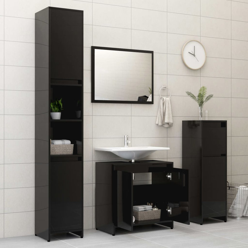 Aminda Bathroom Cabinet, Black