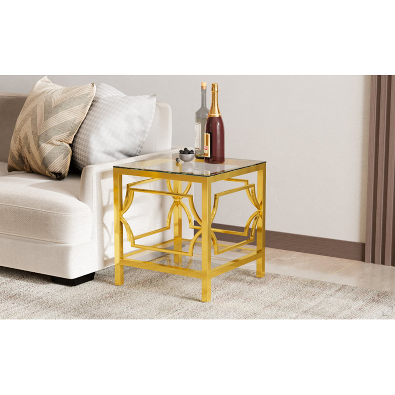 Table d'appoint 19,7 po Modern Gold, Clear / Gold, Clear
