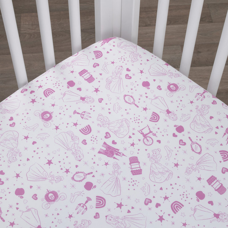 Drap-housse pour lit de bébé NoJo Disney Princess Dare to Dream