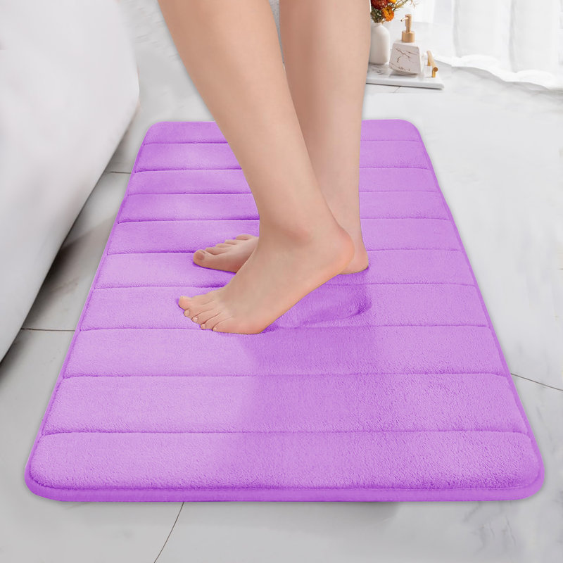 Nequan Memory Foam Non-Slip Bath Mat, 50cm W X 80cm L, Purple