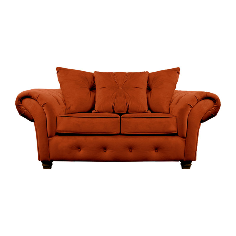 Lila 2 Seater Velvet Sofa, Rust