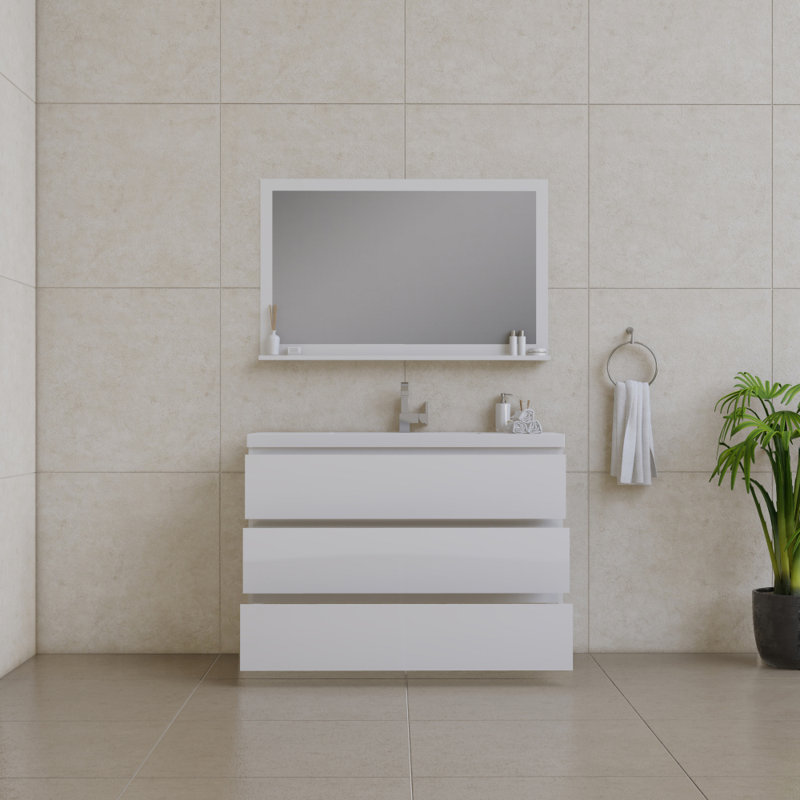 Ensemble de meuble-lavabo simple 48 po Arjina, Blanc