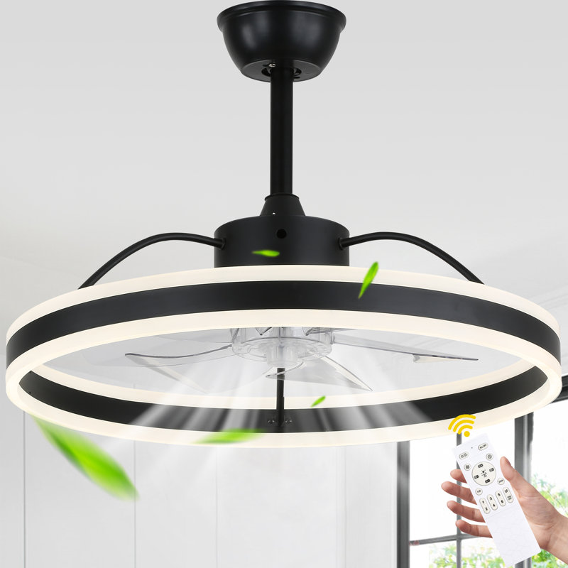 24" Smart Dimmable LED Ceiling Fan with Light, Remote & APP Control, Adjustable Color Temperature, 6-Speed Reversible for Living Room, Bedroom