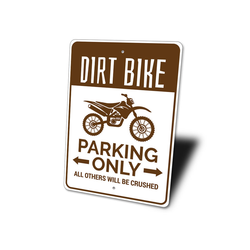 Dirt Bike Parking Aluminum Sign, 14" H x 10" W x 0.04" D