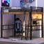 Lit mezzanine simple en métal avec DEL, bureau intégré, tablette de rangement et échelle, noir