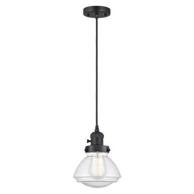 Franklin Restoration - Almarosa - Mini-luminaire suspendu à cordon de 7 po - Interrupteur marche / arrêt - Ampoule DEL - - Abat-jour transparent