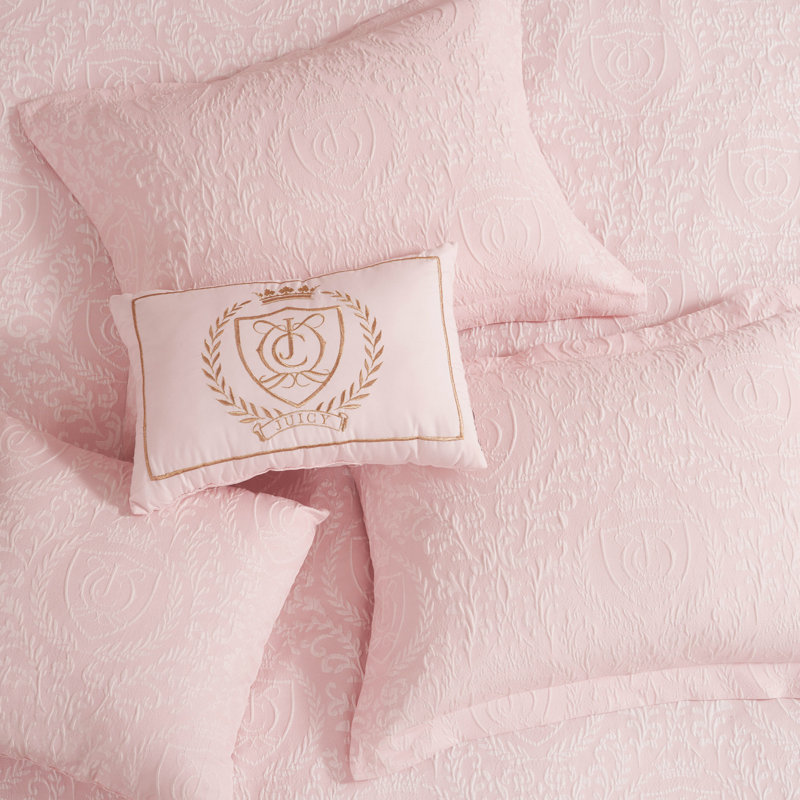 Juicy Couture Dovona Comforter Sets, Twin/TwinXL Comforter + 1 Sham, Blush Pink