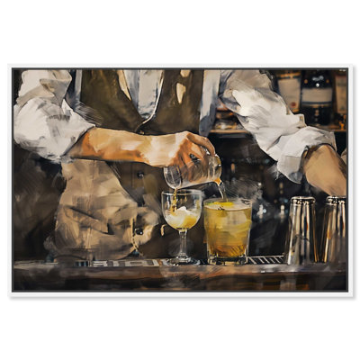 Notoriart Bartender Framed Bar Cart Art For
