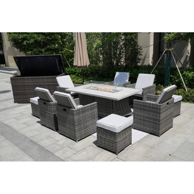 Aerolyn 10 - Person Patio Conversation Set with Cushions