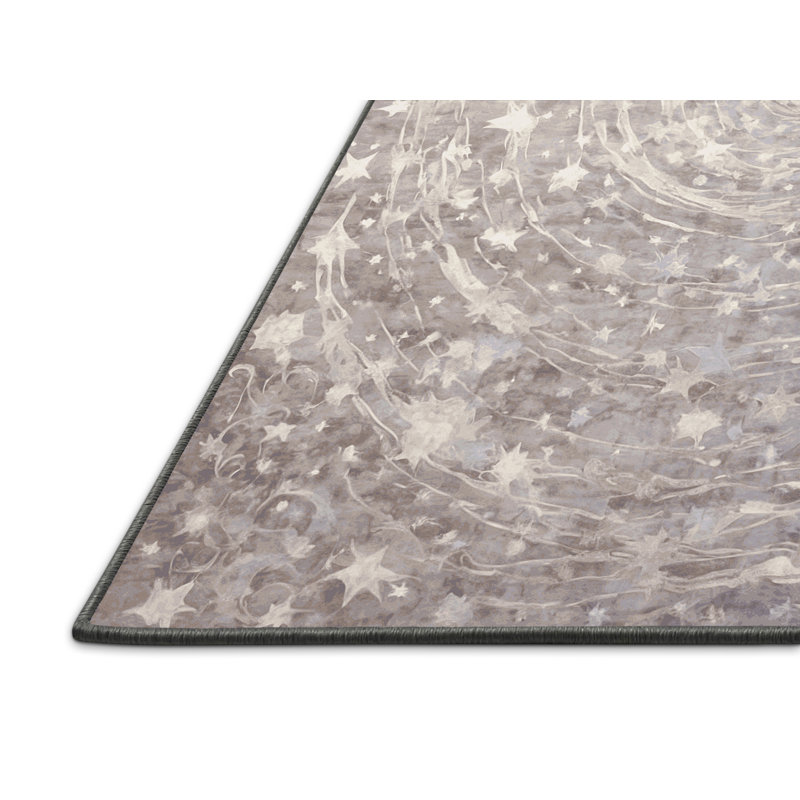 Tapis gris soyeux et moelleux, Carré 7 pi