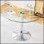 Table de salle à manger moderne et minimaliste avec plateau en verre trempé 39,7 pouces et pieds en métal argenté électrolytique