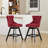 Swivel Velvet Barstools With Button Tufted Design, Wooden Legs, And Chrome Nailhead Trim, Set Of 2-889427456