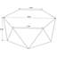 Table basse hexagonale naturelle - 35 po de largeur et de profondeur, 18 po de hauteur, manguier à la main, facettes triangulaires pour plateau moderne en bois de manguier massif 18 po x 35 po x 35 po, base, atmosphère chaleureuse
