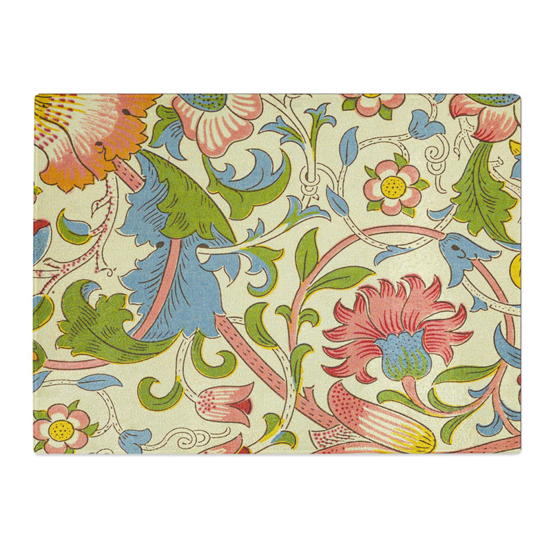 Lodden Print By William Morris Pattern  Glass Chopping Board