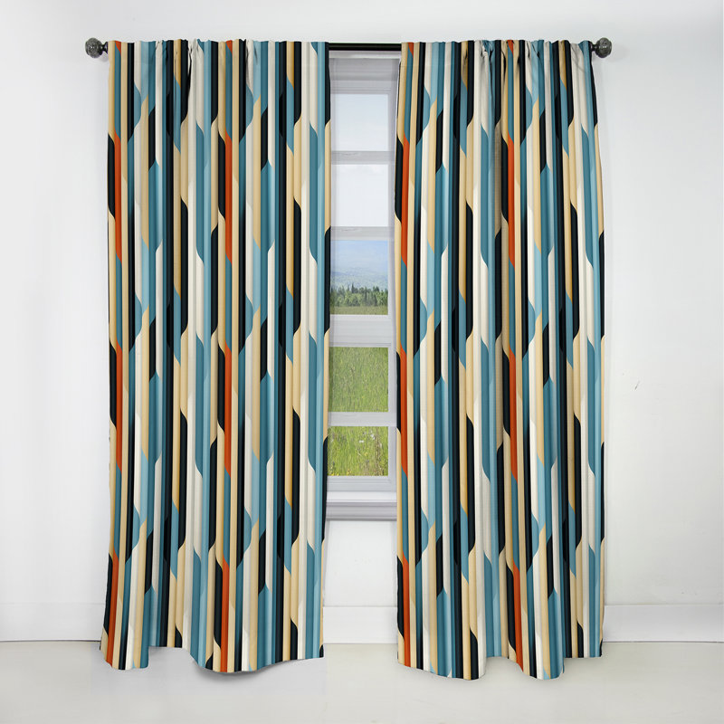 Rideau occultant rayé Green Industrial Chic Striped Patterns I - 1 panneaux, L 52 po x L 95 po