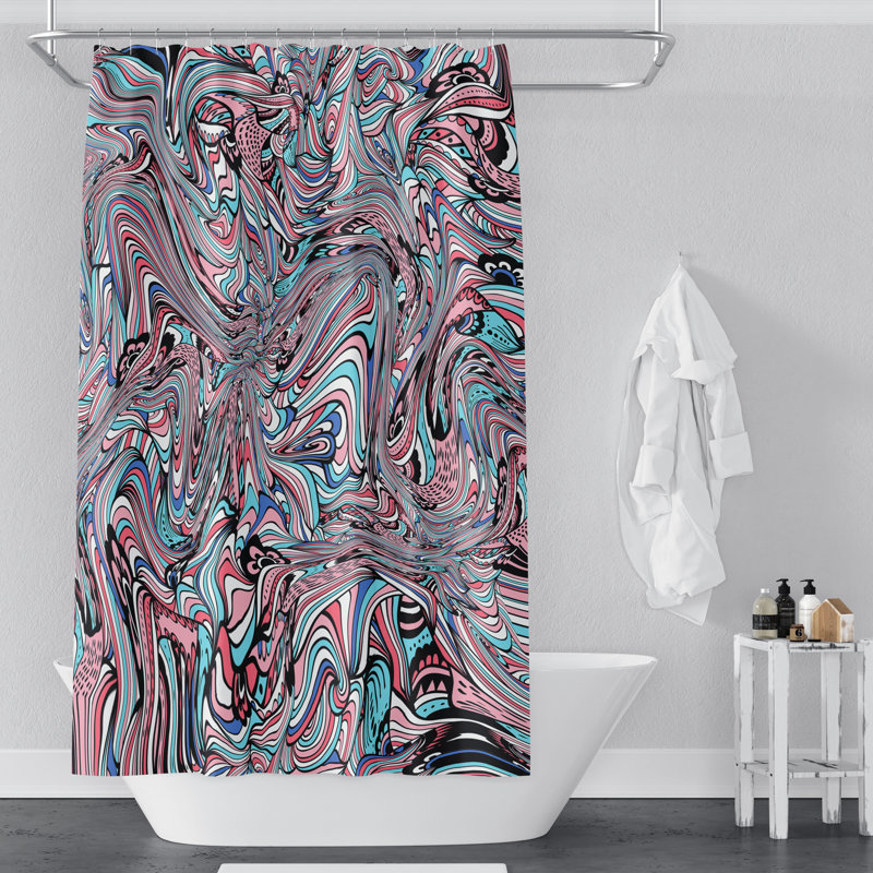Abstract Shower Curtain, 93" H x 70" W