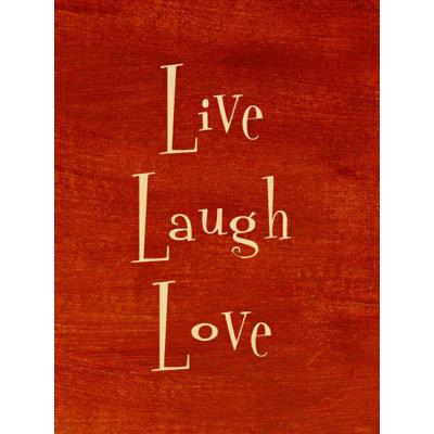 «Live Laugh Love 2», art textuel sur toile tendue