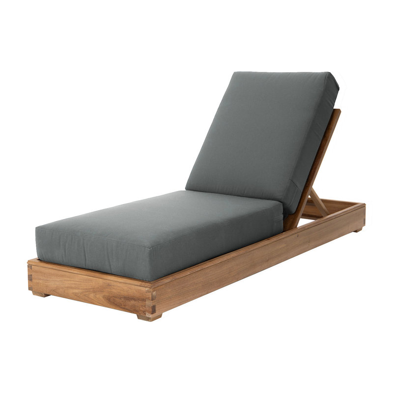 Chatsworth Outdoor Teak Chaise Lounge, Charcoal