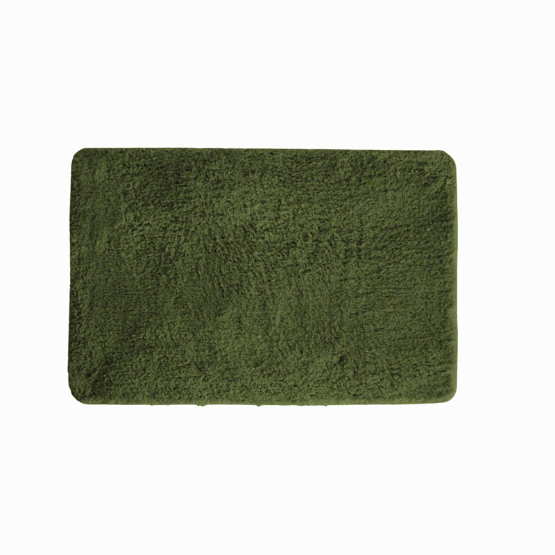 Eiliyah Microfiber Non-Slip Bath Mat, 17" W x 24" L, Olive Green
