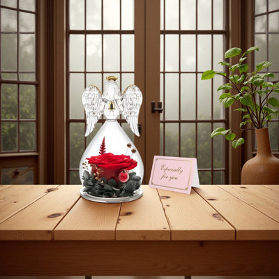 Angel Figurines With Real Rose Gifts