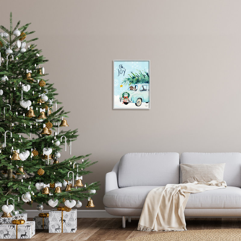 «Oh Joy Endearing Winter Calligraphy Puppies», art texturé par estampe numérique par Heatherlee Chan
