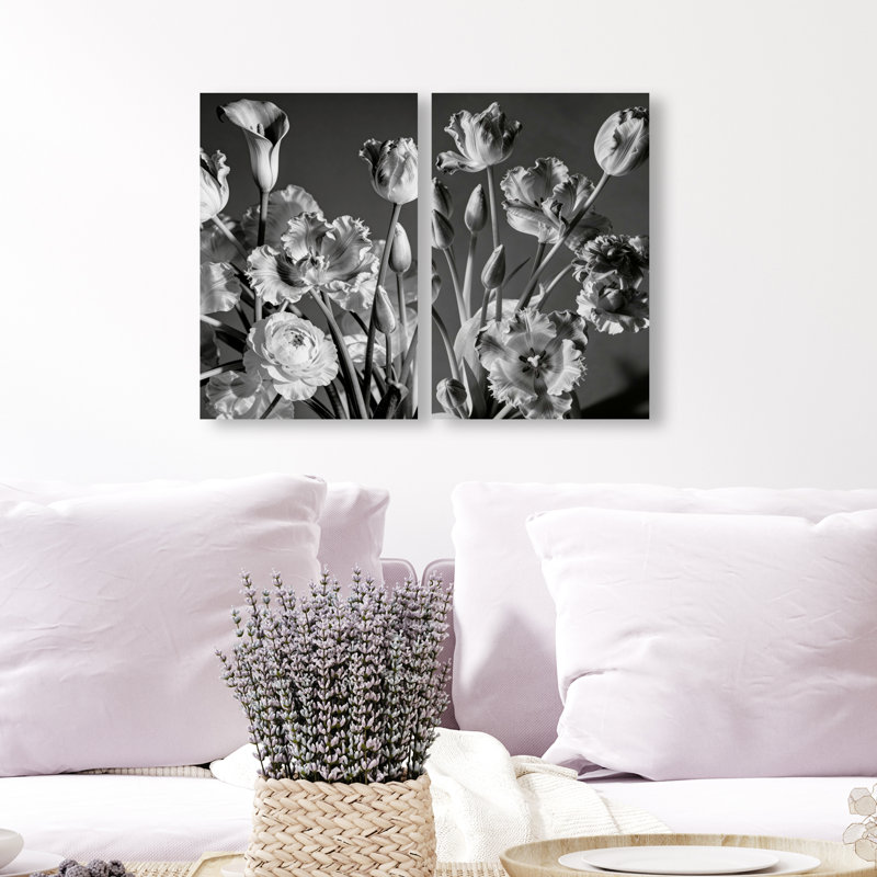 Botanique Noir Set Floral & Botanical Canvas Print by Oliver Gal, Black Frame, 10 x 15, 15" H x 10" W, Gallery Wrapped