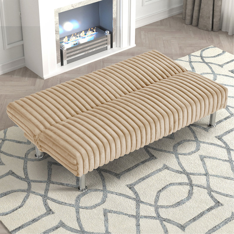 Canapé de style contemporain facile à convertir en lit avec pieds de soutien supplémentaires
