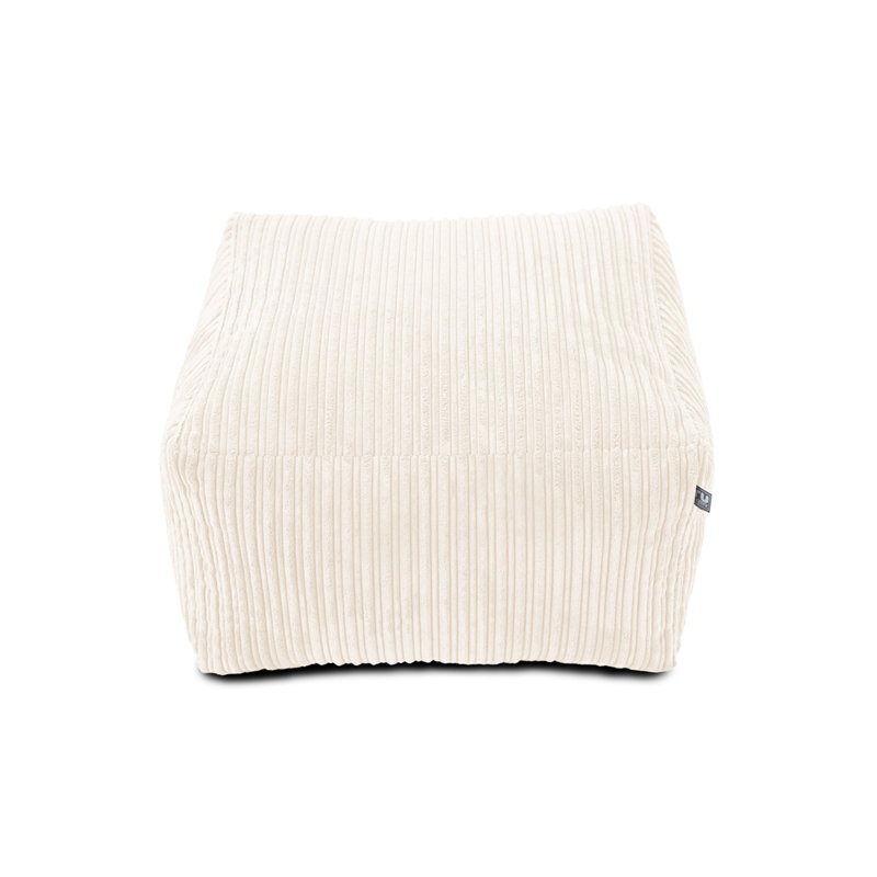 60cm Wide Solid Colour Classic Bean Bag Ottoman, Ivory