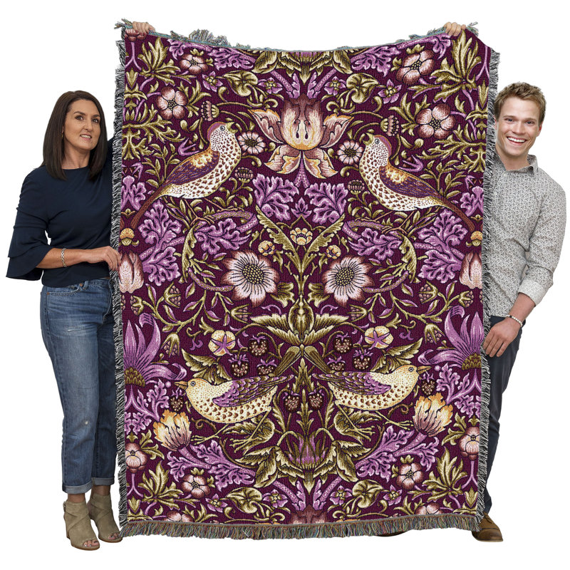 Couverture Pure Country Weavers - William Morris, L 54 po x L 72 po, Prune