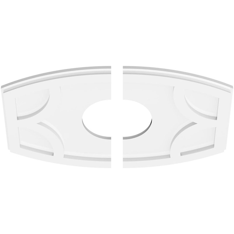 Médaillon de plafond contemporain en PVC de qualité architecturale Kailey, H 1 po x l 22 po x P 14,625 po