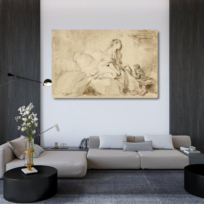 "Oh! if Only He Were as Faithful to Me" by  Jean-Honouré Fragonard - Gallery Wrap Canvas Wall Art