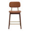 Ensemble de 2 tabourets de bar en bois avec sièges rembourrés en tissu-283500101