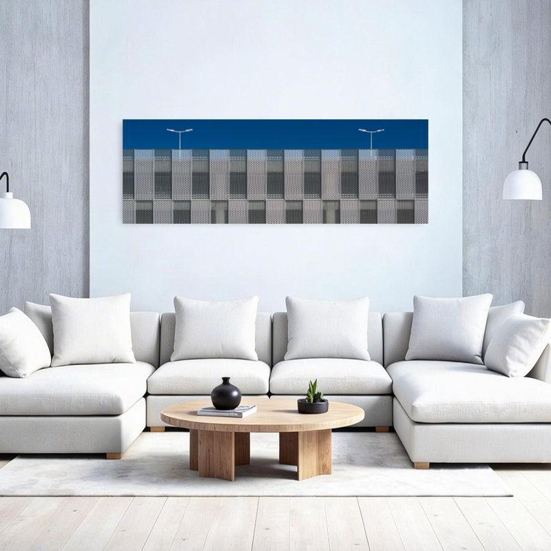 Art mural urbain urbain abstrait moderne à ciel bleu abstrait géométrique, H 20 po x l 60 po