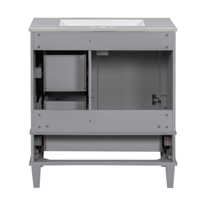 Armoire de salle de bain moderne pour salle de bain, Gris, Gris