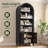 Storage Bookcase/arched Cabinet With Fluted Doors & Adjustable Shelves – Entryway, Living Room-2138823601-2132478059
