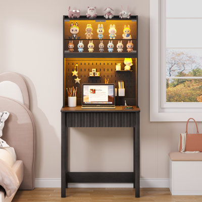 Computer Desk with Built-In Electrical Outlet