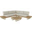 Aveneil Aluminium & Acacia 5 - Person Garden Lounge Set with Cushions